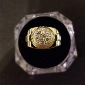 Men’s Diamond Rolex Ring in 10k Yellow Gold